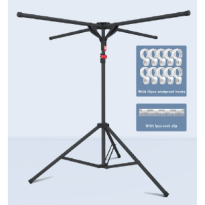 Uscator de rufe cu trepied pliabil brate rotative