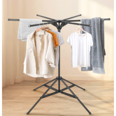 Uscator de rufe cu trepied pliabil brate rotative