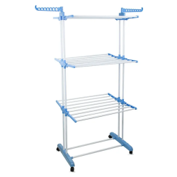 Uscator de rufe vertical Pliabil 3 Niveluri cu Suport Umerase si Suport pe Roti 170 cm