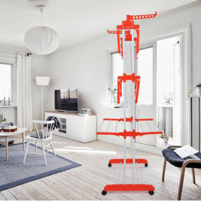 Uscator de rufe vertical pliabil cu suport de umerase Portocaliu