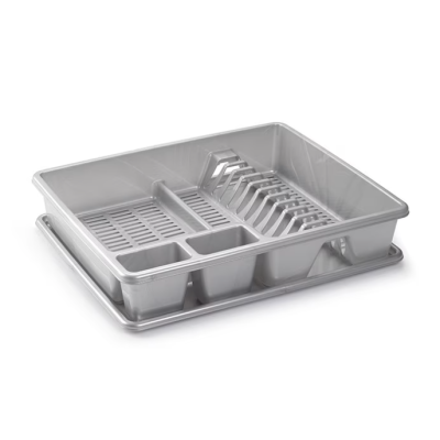 Uscator vase cu tava rectangular mare dimensiuni 48 x 38 x 9 cm argintiu
