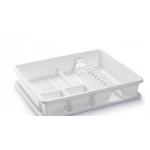 Uscator vase cu tava rectangular mare dimensiuni 48 x 38 x 9 cm argintiu