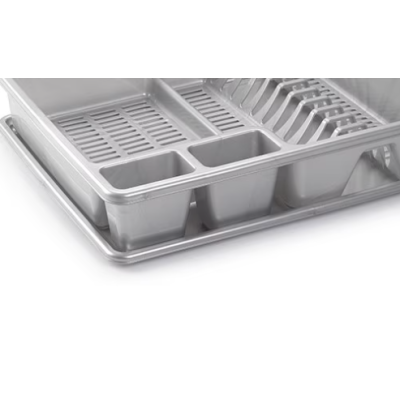 Uscator vase cu tava rectangular mare dimensiuni 48 x 38 x 9 cm argintiu