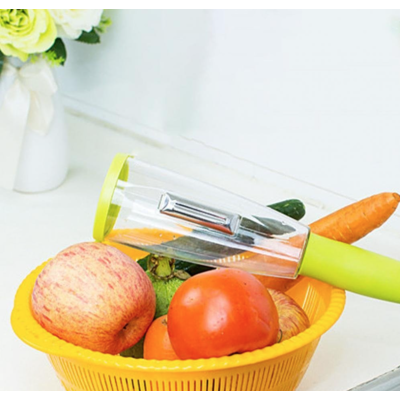 Ustensila pentru curatatul legumelor cu recipient pentru resturi