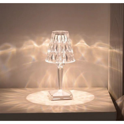 Veioza stil cristal led ALB CALD incarcare USB