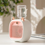 Ventilator portabil de birou cu incarcare USB si umidificare urechi pisica