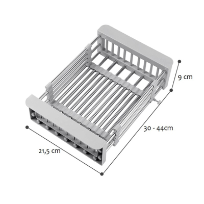 Vesela Multifunctionala Extensibila 30-44 x 21.5 x 9 cm Inox si Polipropilena