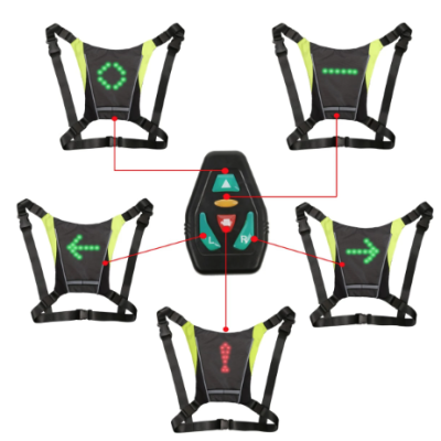 Vesta reflectorizanta, semnalizare LED, telecomanda