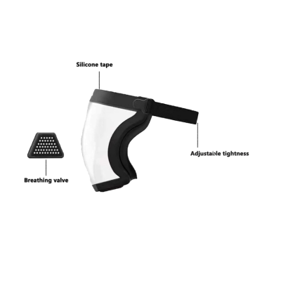 Viziera transparenta anti aburire Policarbonat Negru