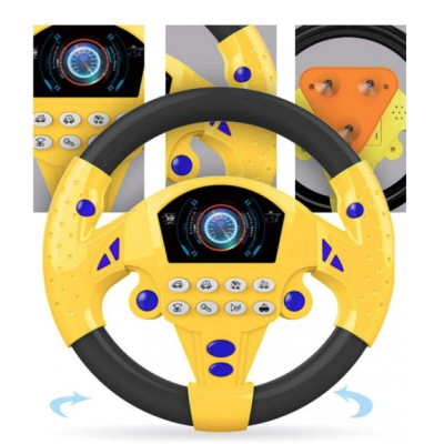 Volan interactiv cu lumini si sunete Learning Simulate Driver galben Volan interactiv cu lumini si sunete Learning Simulate Driver galben