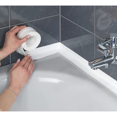 UB 2 x Banda lata 22 mm adeziva etansare pentru baie din plastic Alb 3 M