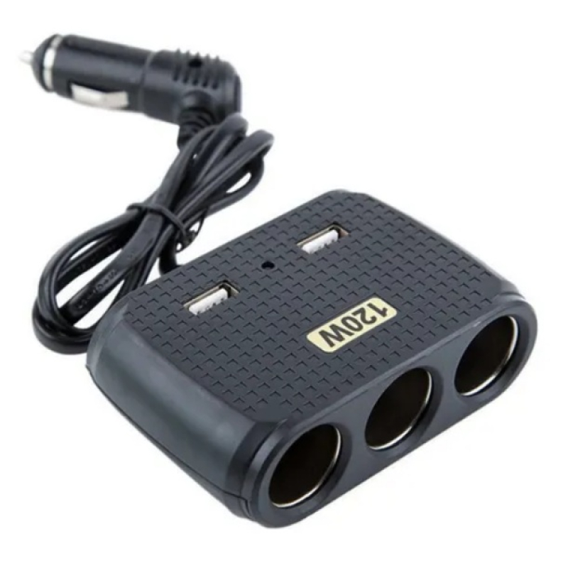 Priza auto cu 5 iesiri NO.1512 TIPLA 120W (2 x usb)
