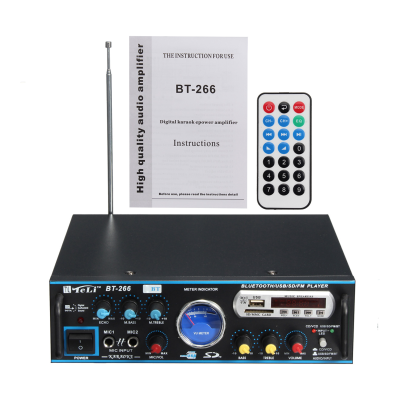 Amplificator profesional tip statie BT 266 cu Bluetooth MP3 Player si Radio FM 2 x 80W