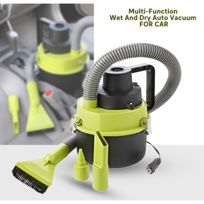 Aspirator Auto 12v Rotund Turbo Verde pentru Murdarie Umeda si Uscata