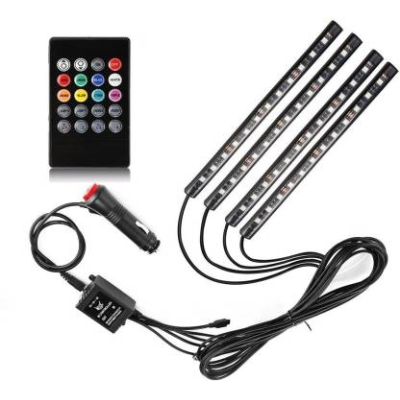 Benzi Ambientale 12LED Auto 8 Culori Telecomanda