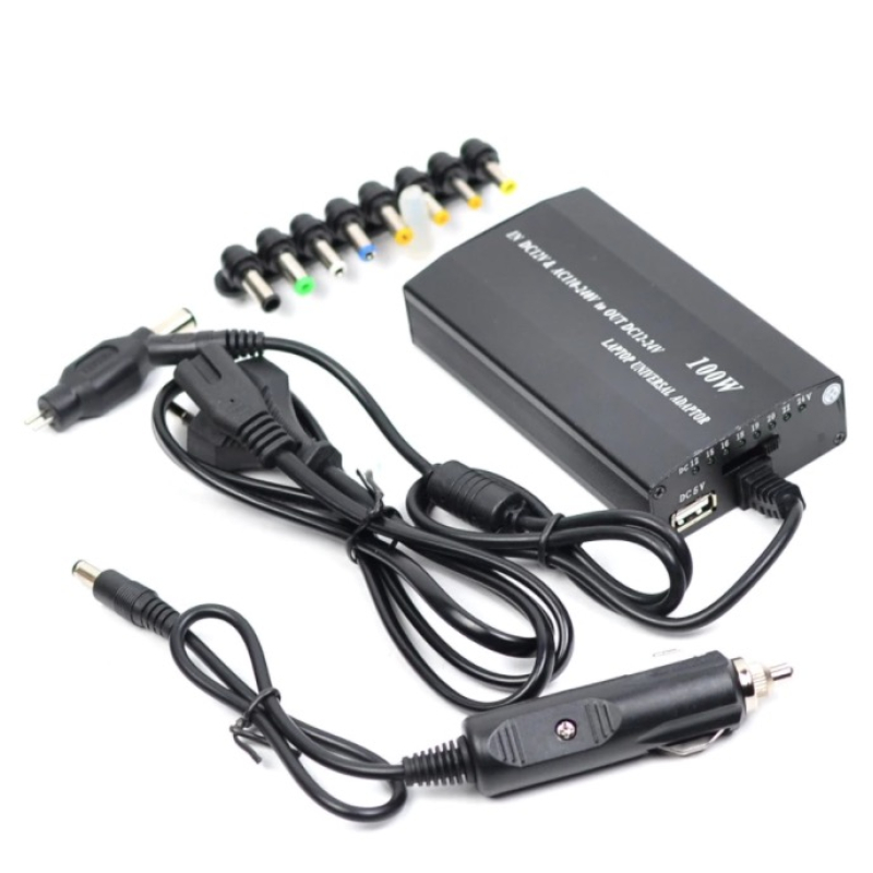 Incarcator Laptop Auto + Priza cu 8 MUFE Universale 12v / 220v