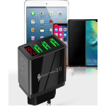 Incarcator PRIZA 3 USB cu DISPLAY LED Inteligent negru Adaptor 220V