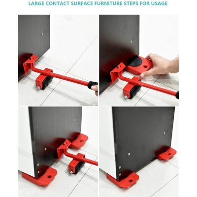 Kit Mutat Mobilier 4 Platforme cu roti  + 1 Parghie metalica