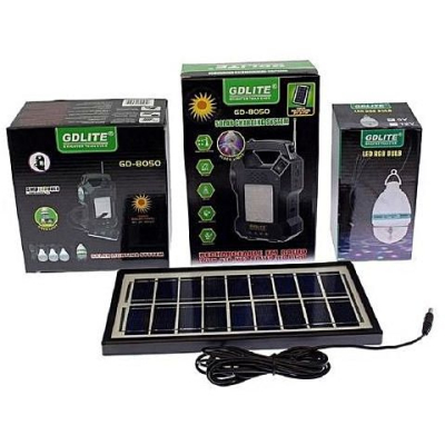 Kit solar portabil Gdlite GD-1000A USB bluetooth radio FM MP3 4 becuri incluse MIH