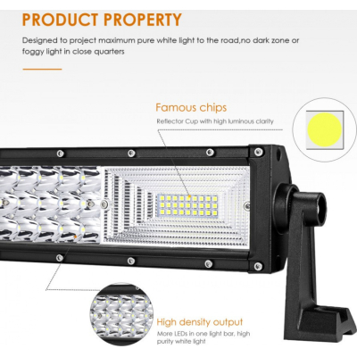 LED Bar Auto 130 CM Drept 675W leduri pe 3 randuri 12V-24V 49140 Lumeni
