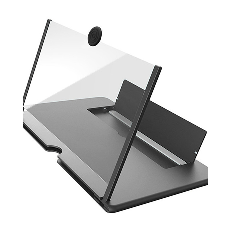 Lupa telefon 12" din PLASTIC / Ecran de marire a telefonului / Ecran 3D Suport pliabil NEGRU