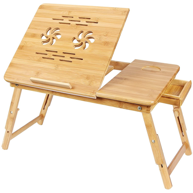 Masa pliabila din BAMBUS pentru laptop cu design Ergonomic