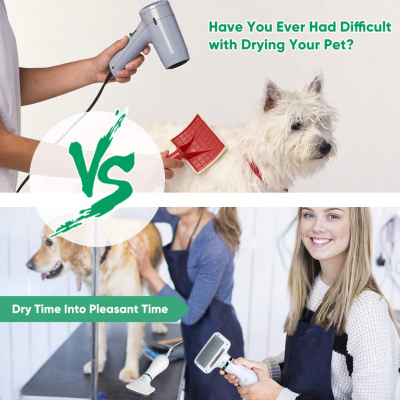 Perie cu feon 2 in 1 pentru caini si pisici , Uscator de par pentru animale