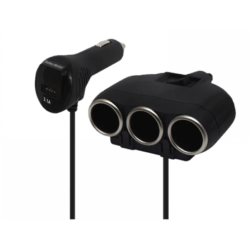 Priza auto 12V/24V Olesson 1634 cu 4 intrari 120W negru