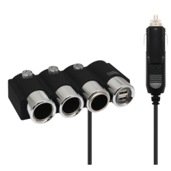 Priza Auto 12V  Olesson 1508 cu 5 intrari 120 W negru