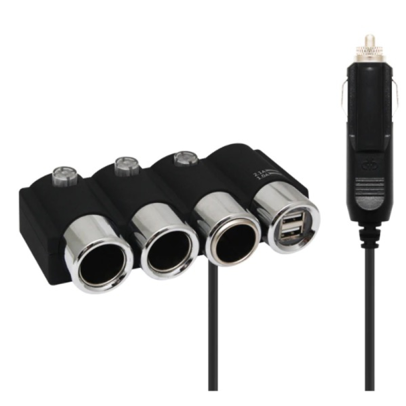 Priza Auto 12V Olesson 1508 cu 5 intrari 120 W negru