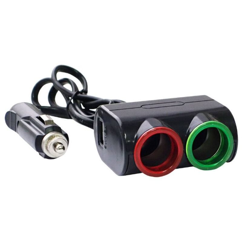 Priza auto 12V Olesson 1631 cu 3 intrari 120W negru