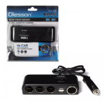 Priza auto Olesson 1525  120W 2 x USB 3 prize + port iesire bricheta