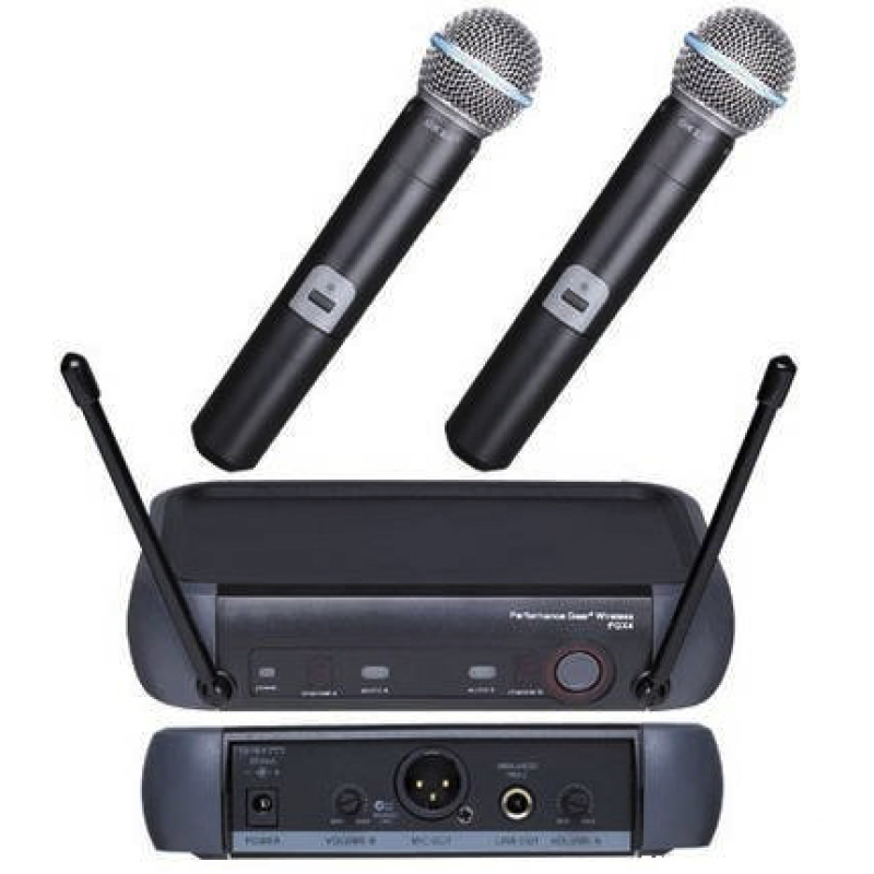 Set 2 Microfoane WG-X58 / X51 Wireless WVNGR Black cu receiver