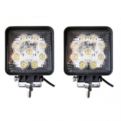 Set 2 Proiector Led Offroad  9 Led 27W Patrat Auto