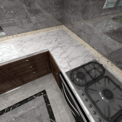 Set 2 X Autocolant Marmura ALBA 60 x 300 Autoadeziv Rezistent pentru Mobila