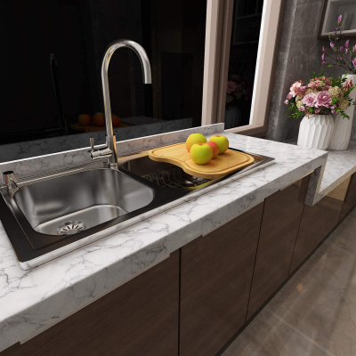 Set 3 X Autocolant Marmura ALBA 60 x 300 Autoadeziv Rezistent pentru Mobila BS