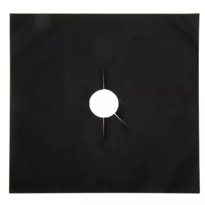 Set 4 Folii TEFLON NEGRU Detasabile pentru Aragaz din Teflon  Lavabila  Reutilizabila  Negru