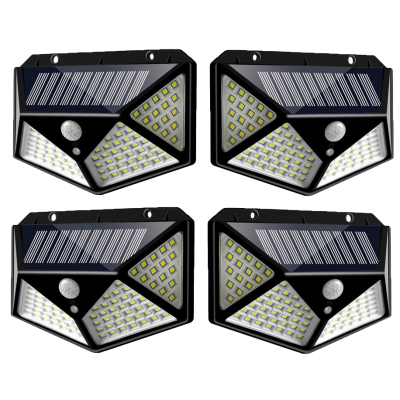 Set 4 Lampi ULTRA 100 LED Solare cu senzor de miscare si lumina 3 moduri ILUMINARE 