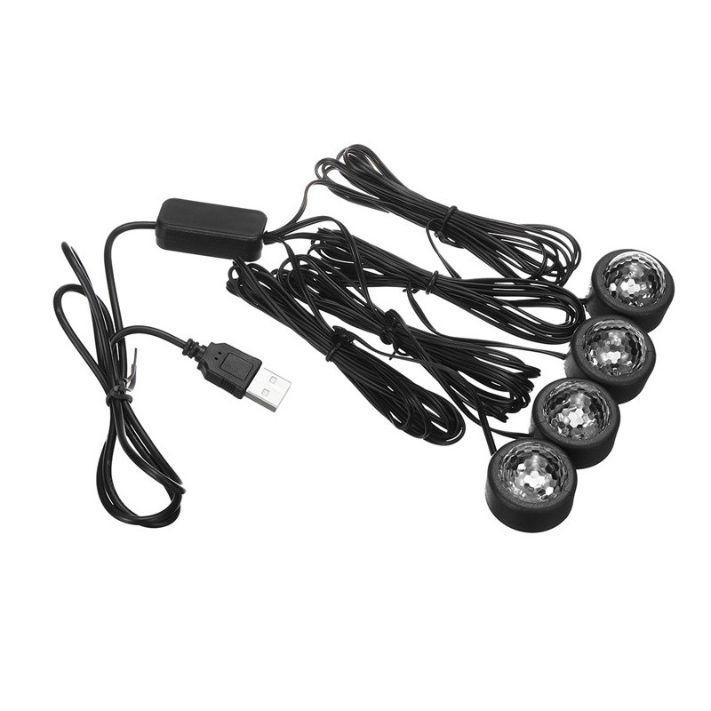 Set 4 Lumini Interior Auto A10 USB LED RGB Star Light