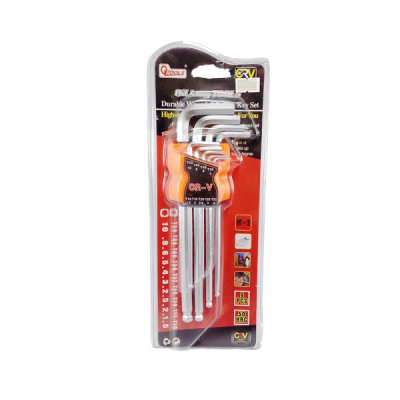 Set 9 chei hexagonale tip imbus cu capat sferic LUNGI 1.5-10mm