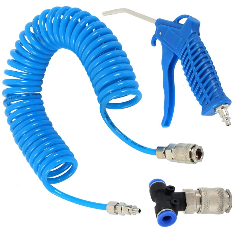 Set pistol de suflat aer furtun spirala de 5 m T de conectare camion
