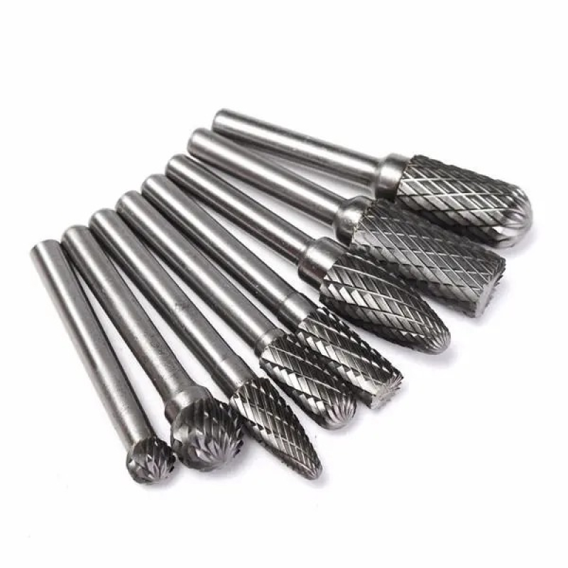 Trusa 8 Freze de CARBURA 6mm MARI pentru Metal