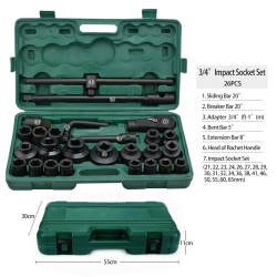 Trusa Tubulare Mari 3/4" Camion 21 - 65 Mm in 12 Laturi - 26 Tubulare