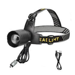 Lanterna frontala LED YM T102 cu zoom profesionala lumina alba/rosie si incarcare USB