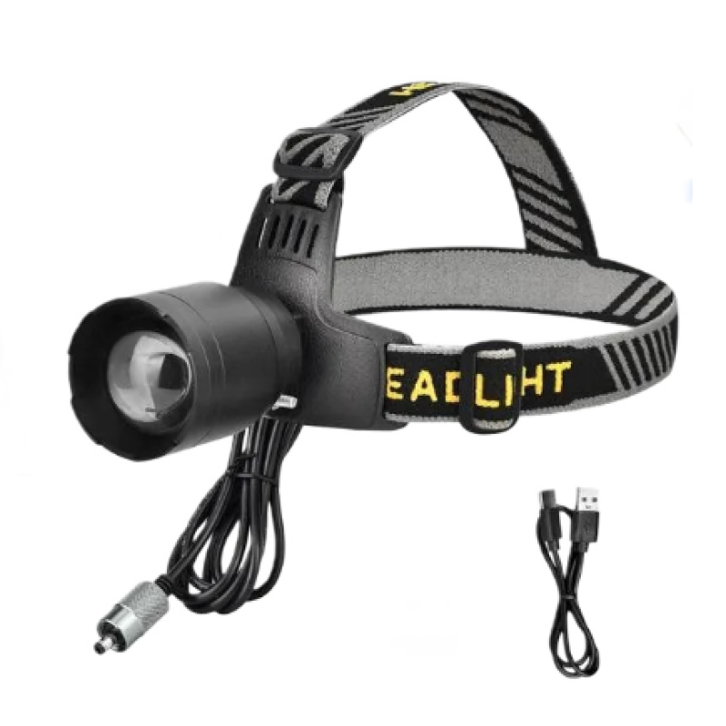 Lanterna frontala LED YM T102 cu zoom profesionala lumina alba/rosie si incarcare USB