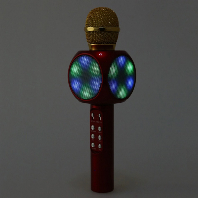 Microfon Karaoke Wireles cu Boxa si Lumini