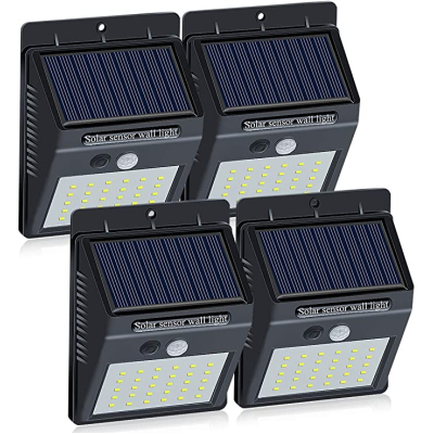 Set 4 Lampi BRIGHT 30 LED Solare cu senzor de miscare si lumina 1 mod ILUMINARE
