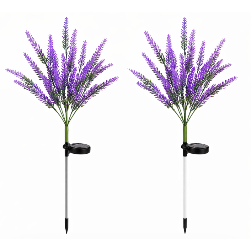 Set 2 Lampi solare LED tip LAVANDA pentru gradina iluminare decorativa exterior