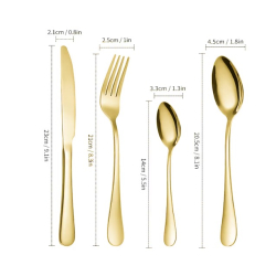 Set 24 piese tacamuri AURII cu suport otel inoxidabil