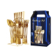 Set 24 piese tacamuri AURII cu suport otel inoxidabil
